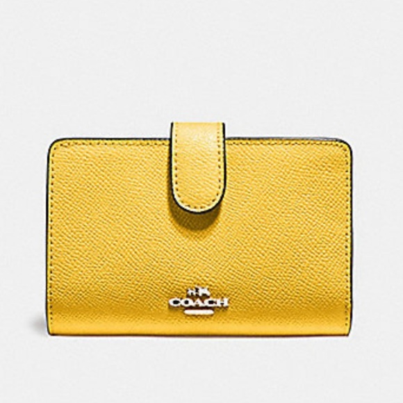 EUC COACH Yellow Medium Corner Zip Wallet - Picture 1 of 6